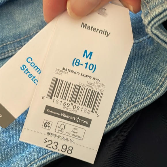 Time And Tru Maternity Comfort Stretch Skinny Jeans - Size M (8/10) - Picture 9 of 13
